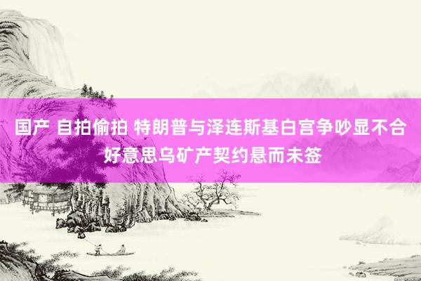 国产 自拍偷拍 特朗普与泽连斯基白宫争吵显不合 好意思乌矿产契约悬而未签