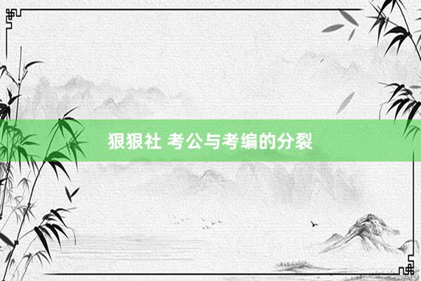 狠狠社 考公与考编的分裂