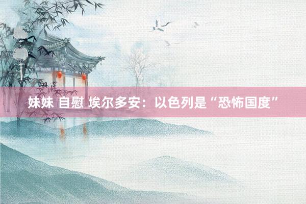妹妹 自慰 埃尔多安：以色列是“恐怖国度”